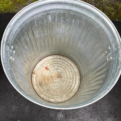 Two Galvanized Garbage Cans (G-MG)
