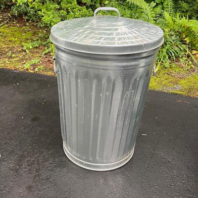 Two Galvanized Garbage Cans (G-MG)