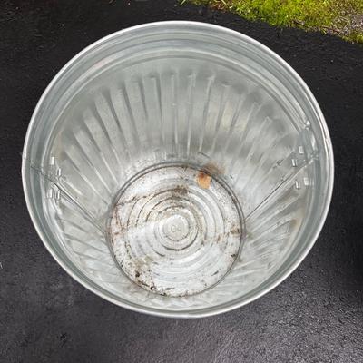 Two Galvanized Garbage Cans (G-MG)