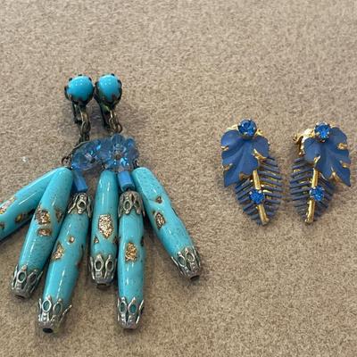 Fun blue clip on earrings