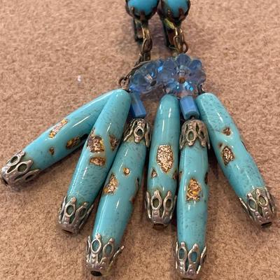 Fun blue clip on earrings