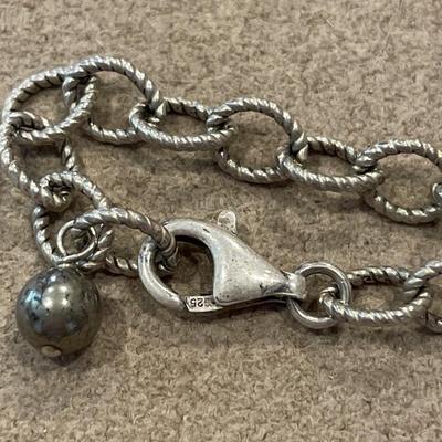 Sterling stamped chain with yellow pendant and Yellow stone ring