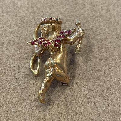 Cinder Cupid brooch and Eisenberg tree brooch