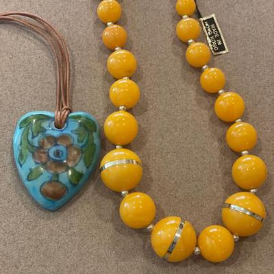 Made in Hong Kong and hand painted necklace