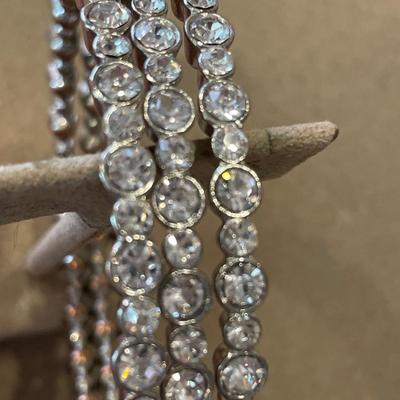 Many tiered necklace with a large bracelet