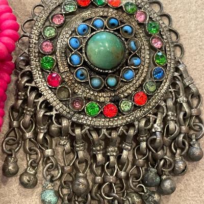 Statement pink tone necklaces