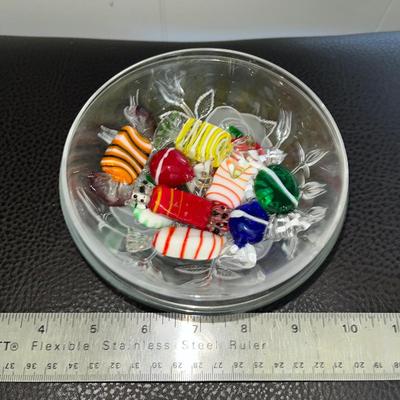 Sale Photo Thumbnail #265: 2 small pretty glass bowls and several glass candies