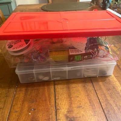 Sale Photo Thumbnail #268: Plastic containers full of glass beads and other jewelry making and craft items