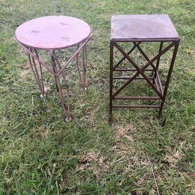 Sale Photo Thumbnail #304: 2 small iron plant stands - see pics for sizes