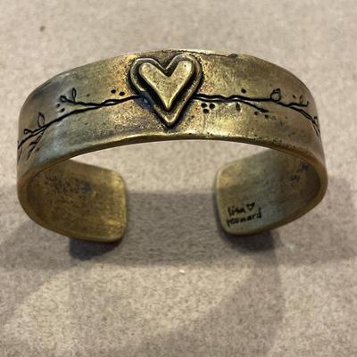 Lisa Leonard designs bracelet with Chicos pin and vintage pin and earrings set