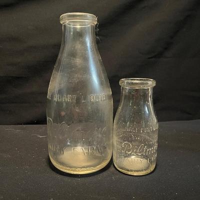 Guyan Tin Milk Box + Biltmore & Borders Glass Milk Bottles (DR-MG)
