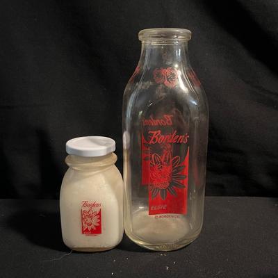 Guyan Tin Milk Box + Biltmore & Borders Glass Milk Bottles (DR-MG)