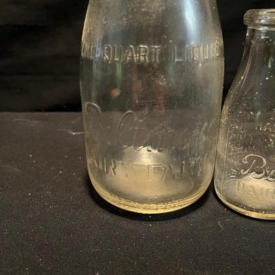 Guyan Tin Milk Box + Biltmore & Borders Glass Milk Bottles (DR-MG)