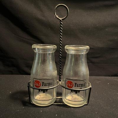 Guyan Tin Milk Box + Biltmore & Borders Glass Milk Bottles (DR-MG)