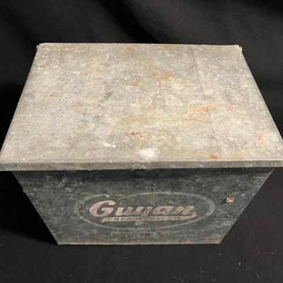 Guyan Tin Milk Box + Biltmore & Borders Glass Milk Bottles (DR-MG)