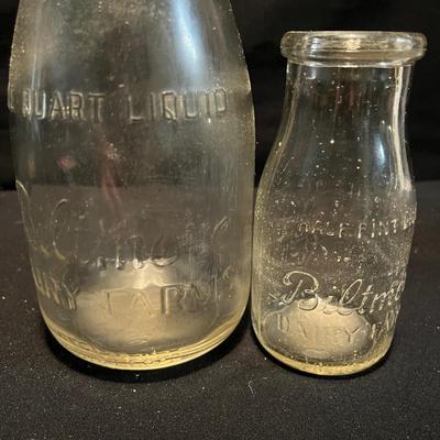 Guyan Tin Milk Box + Biltmore & Borders Glass Milk Bottles (DR-MG)