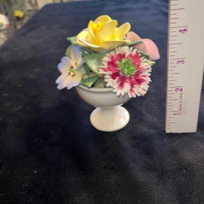 Sale Photo Thumbnail #344: Fine Bone China flowers on pedestal bowl