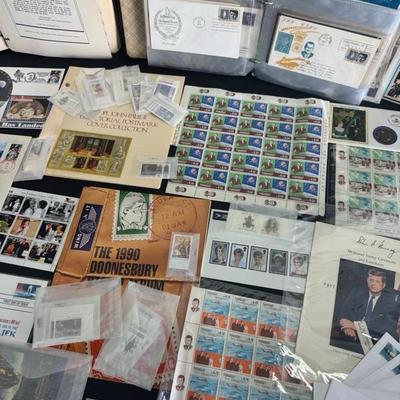 Lot 27 John F. Kennedy, memorabilia, binders, and stamps