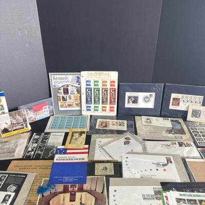 Lot 28 John F. Kennedy, memorabilia items, and stamps
