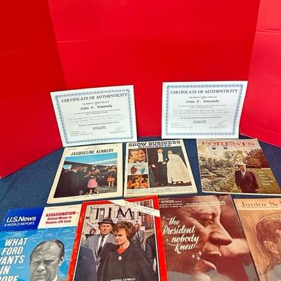 Lot 65 Kennedy magazines owned by JFK’s secretary Evelyn Lincoln