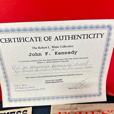 Lot 65 Kennedy magazines owned by JFK’s secretary Evelyn Lincoln