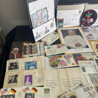 Lot 29 variety of Kennedy stamps, Obama and the Pope