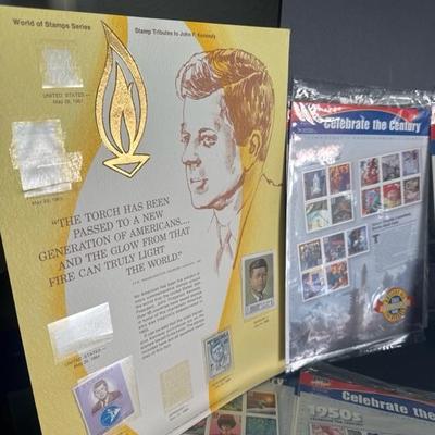 Lot 29 variety of Kennedy stamps, Obama and the Pope