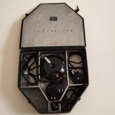 Sale Photo Thumbnail #334: This auction lot is for a Vintage Medical Acousticon.  This is a Silver Anniversary Acousticon, Model 28 Carbon Hearing Aid.  This unit is circa 1927-1932.  Where you gonna find another - can you hear me yet - maybe you need this more than you know!