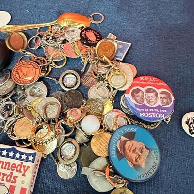 Lot 71 Kennedy keychains and memorabilia