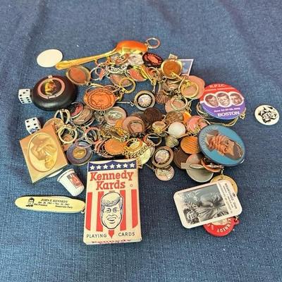 Lot 71 Kennedy keychains and memorabilia