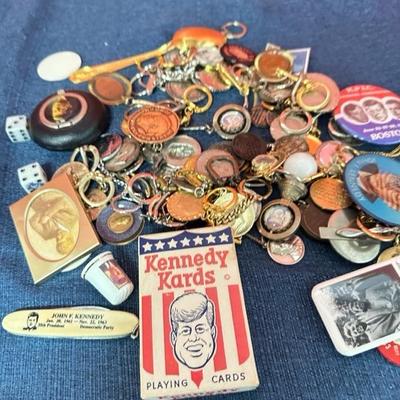 Lot 71 Kennedy keychains and memorabilia
