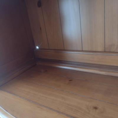 Solid Wood Two-Piece Buffet and China Hutch (No Contents)