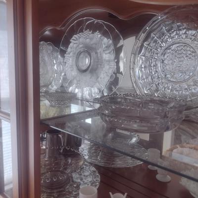 Solid Wood Two-Piece Buffet and China Hutch (No Contents)