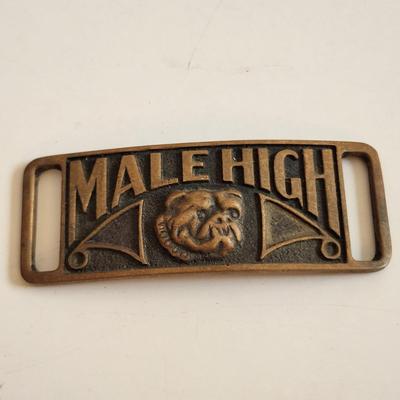Sale Photo Thumbnail #349: This auction lot is for a Vintage Male High School Belt Buckle.  This buckle from a Louisville, KY estate appears to be from the 50's.  See photo for size.