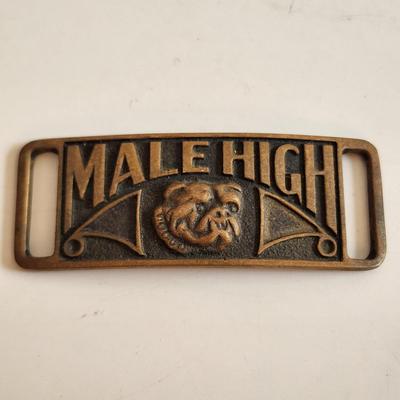 Sale Photo Thumbnail #346: This auction lot is for a Vintage Male High School Belt Buckle.  This buckle from a Louisville, KY estate appears to be from the 50's.  See photo for size.
