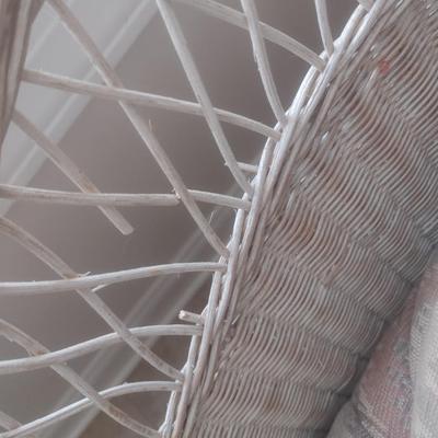 Vintage Real Wicker Couch with Cushions
