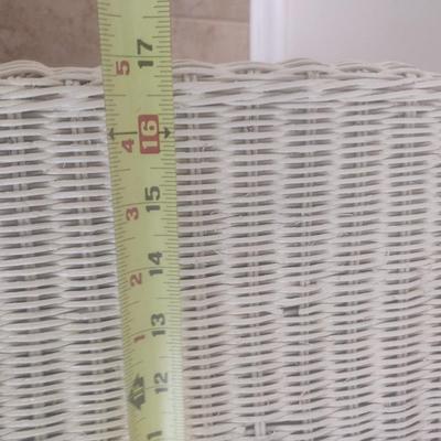 Vintage Real Wicker Double Tier Side Table