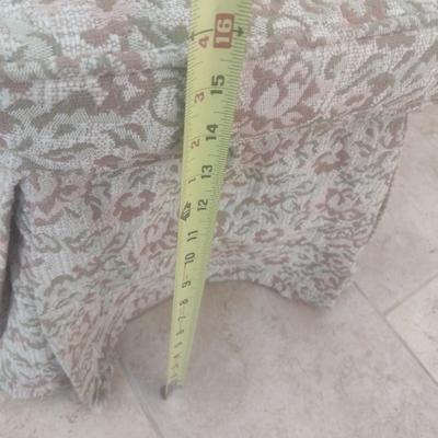 Wood Foot Stool with Upholstered Coving and Separate Top Cushion