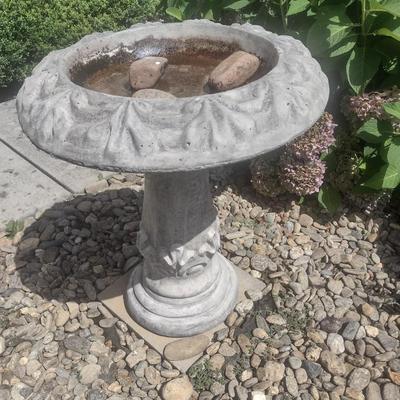 Concrete Two-Piece Pedestal Bird Bath Choice A