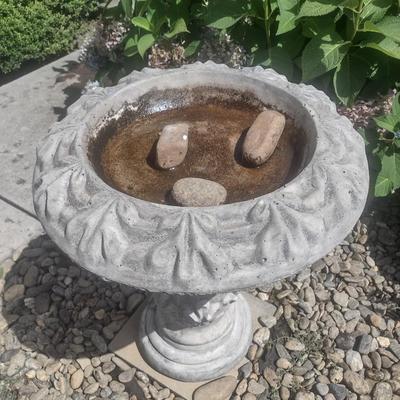 Concrete Two-Piece Pedestal Bird Bath Choice A