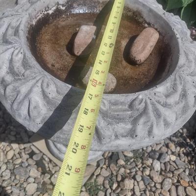Concrete Two-Piece Pedestal Bird Bath Choice A