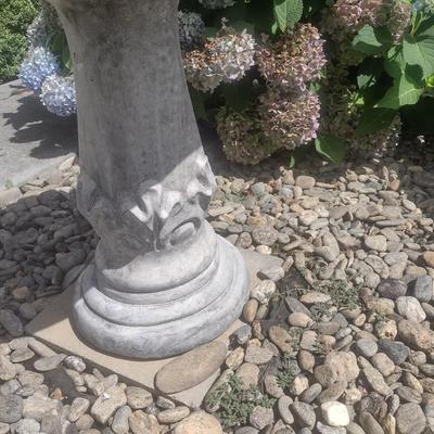 Concrete Two-Piece Pedestal Bird Bath Choice A