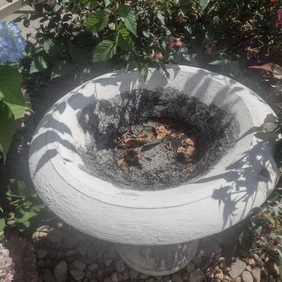 Concrete Two-Piece Pedestal Bird Bath Choice B