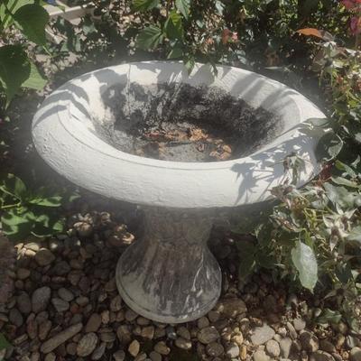 Concrete Two-Piece Pedestal Bird Bath Choice B