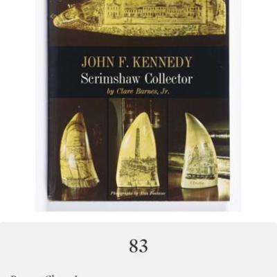 Lot 72 John F. Kennedy scrimshaw collector book gift from Jacqueline Kennedy to Robert McNamara