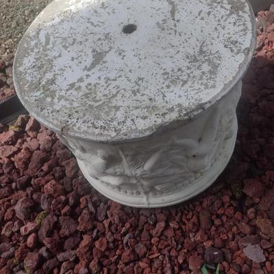 Large Concrete Planter Pot with Embossed Cherubs Design