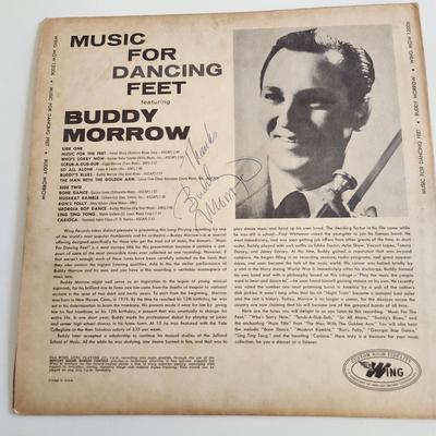 Sale Photo Thumbnail #368: This auction lot is for an Autographed Buddy Morrow Vinyl Record.  The record appears to be in good condition but has not been played by us.  The cardboard sleeve has seen some wear and has some aging to it.  Given to our client who was a trombone player 
