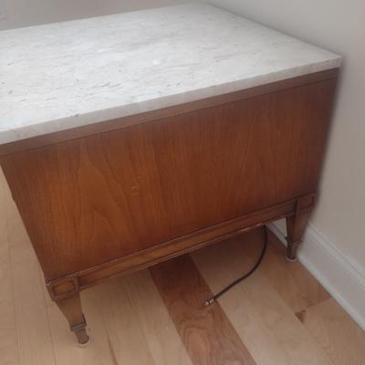 Mid Century Modern Design Side Table with Marble Top