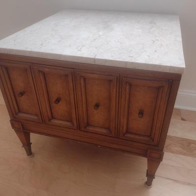 Mid Century Modern Design Side Table with Marble Top