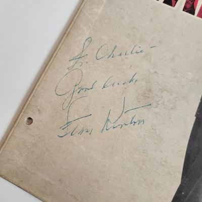 Sale Photo Thumbnail #371: This auction lot is for an Autographed Stan Kenton Vinyl Record.  The record appears to be in good condition but has not been played by us.  The cardboard sleeve has seen some wear and has some edge splitting and aging to it.  Given to our client who was 